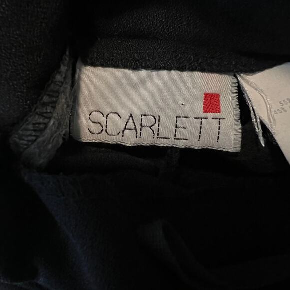 Vintage Scarlett Lace & Embroidered Short Sleeve Black Sheath Dress Size 4P - Picture 3 of 9